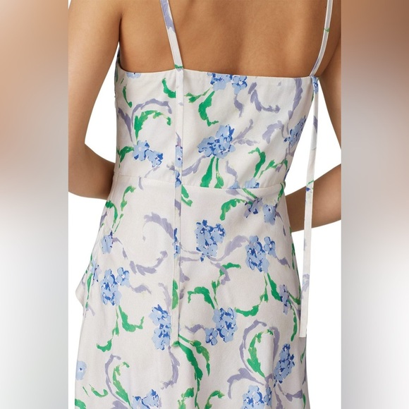 Prabal Gurung Floral Side Ruffle Midi Dress - Size 10 - Picture 4 of 9